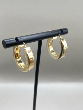 Dyadema Gold Plated Sterling Silver Chunky Dyadema Hoop Earrings
